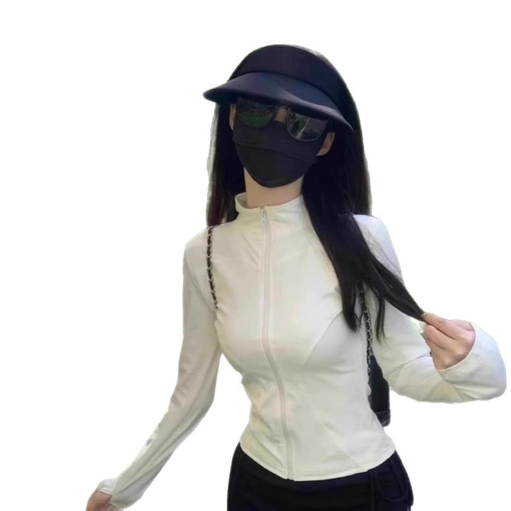Women's Slim Fit UV Protection Jacket - Tight Yoga Top, Stand-Up Collar, Summer 2025 Style