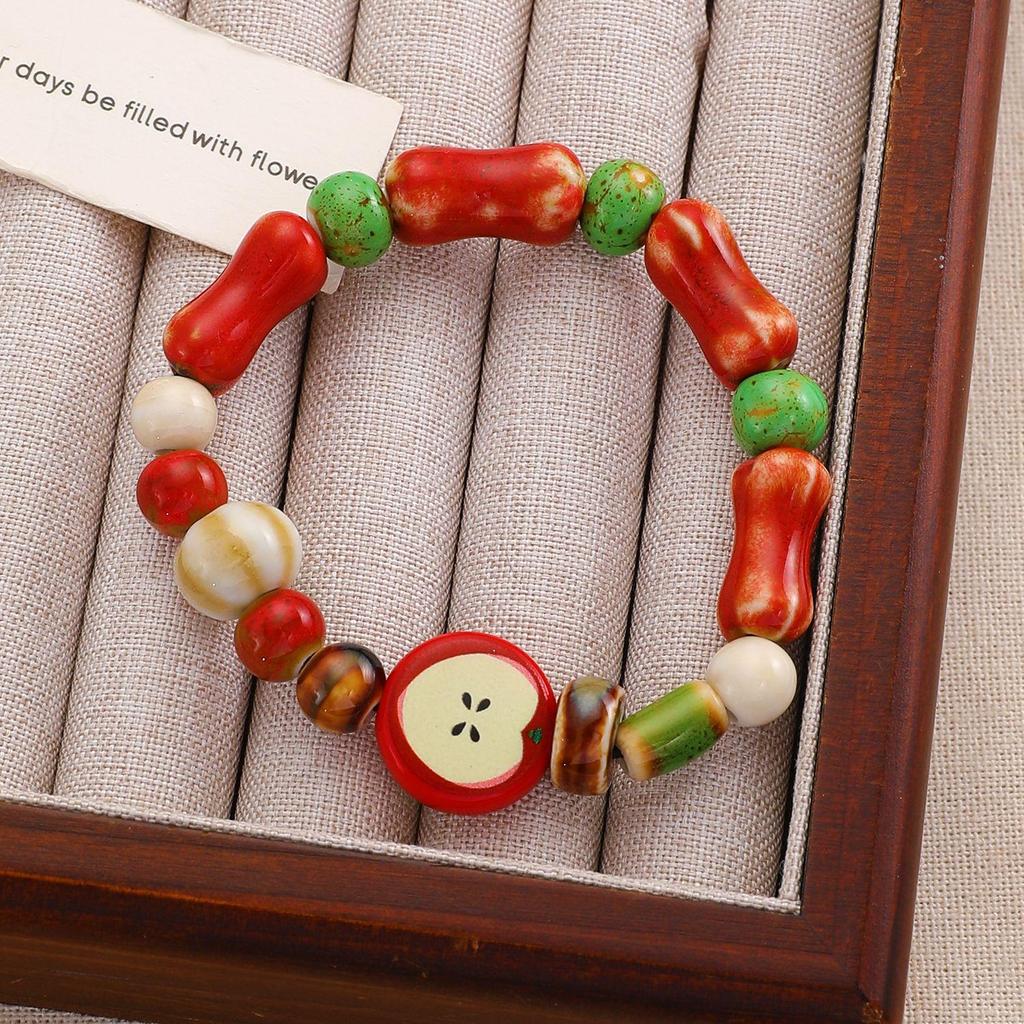 Sweet Temperament Fashion Apple Core Shaped Ceramic Bracelets