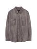 Burkeru Cotton Linen Dyed Long Sleeve Shirt Gray