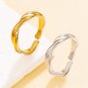 European-American Stainless Steel Mobius Strip Minimalist Open Ring Women's Accessory