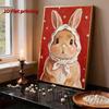 Handmade DIY Pearl Painting Photo of The Little White Rabbit Theme Bedroom Living Room Frameless Diy Handmade Sticky Diamond Creative Canvas Painting