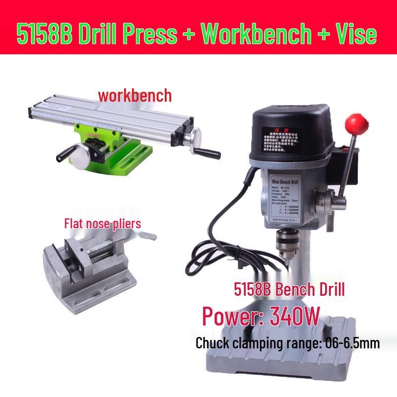 Mini Precision High-Speed Bench Drill: Multifunctional Compact Tabletop Press for Bead Making and Milling
