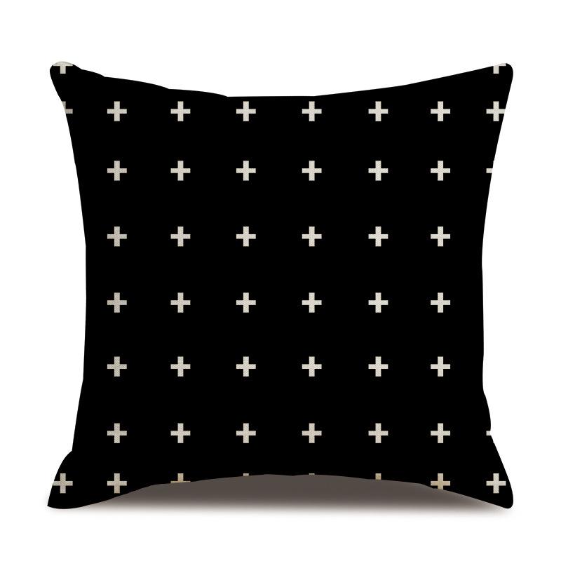 Leinen Kissenbezug Schwarz Geometrischer Pfeil Wellenförmiger Punkt Kissenbezug Zuhause Weiche Einrichtung Kissenbezug