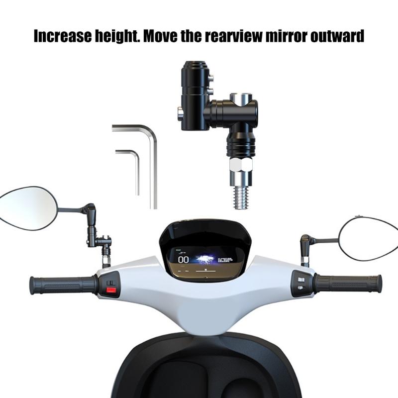 Multipurpose Motorcycle Mirror Mount Adapter Universal Fit For Standard M10 Screw Interfaces & Accessory Attachments