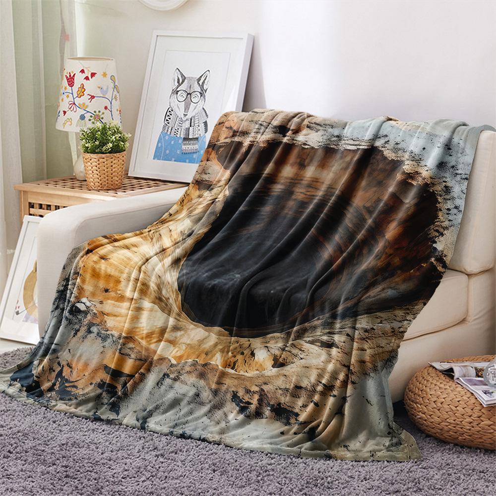 1PC 3D visual effects Print FlAannel Blanket, High quality Comfortable for All Seasons, Home Decor, Warmth and Comfort