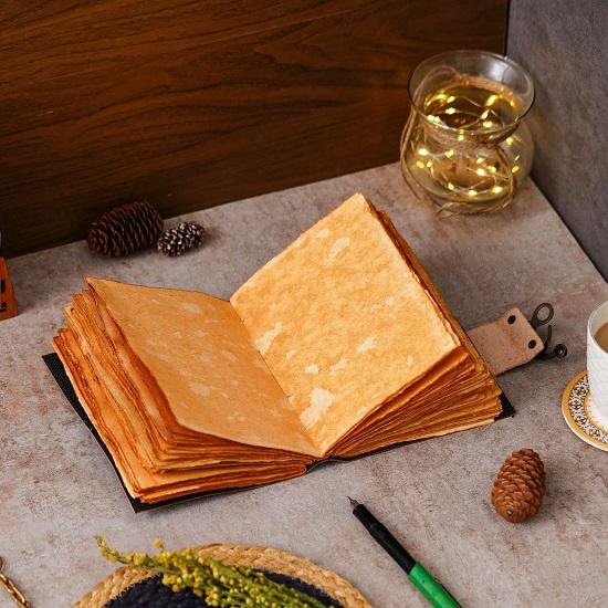 Handmade Genuine Leather Journal  Premium  Lock Closure | 200 Handmade Brown Pages