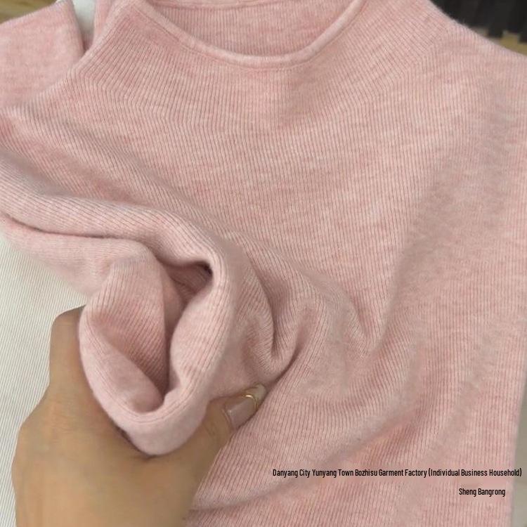 Women's Pink Knit Sweater - Korean Style, Early Autumn 2025 Collection