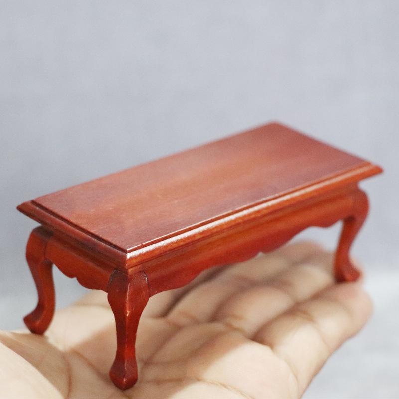 1/12 Dollhouse Miniature Mini Wooden Coffee Table Simulation End Table Furniture Toys for Doll House Decoration Accessories