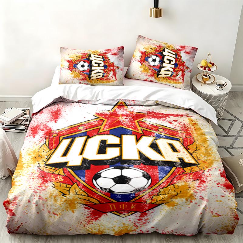 CSKA Moscow 3pc set Perfect for bedroom use Comfortable bedding set includes a duvet cover and two pillowcases Ideal birthday or Christmas gift