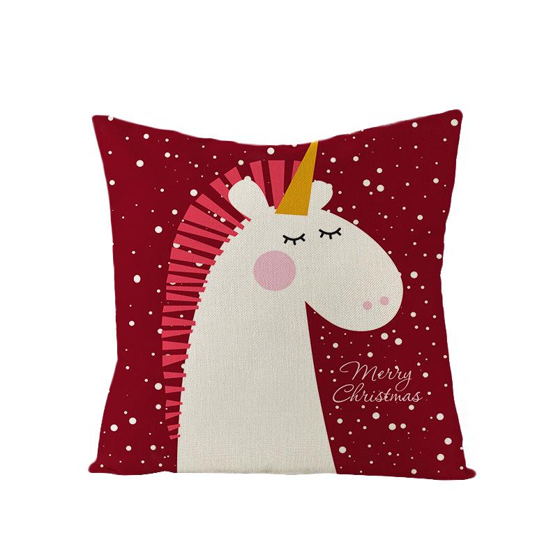 Christmas Polyester Pillow Cover Cartoon Digital Print Cushion Cover New Home Decoration Cushion Cover