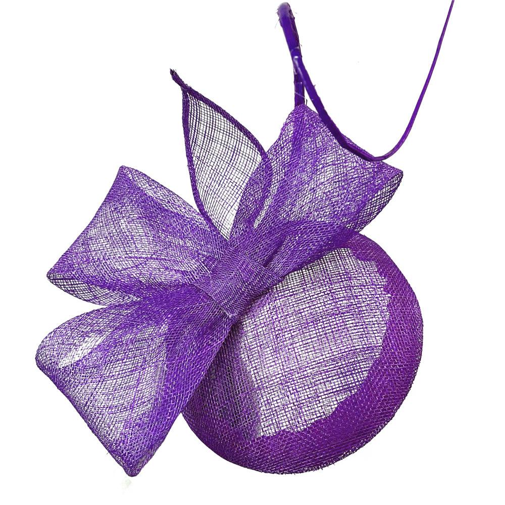 

First-Hand European And American Retro Bridal Hemp Top Hat British Hair Accessories Jockey Club Reception Headdress фіолетовий