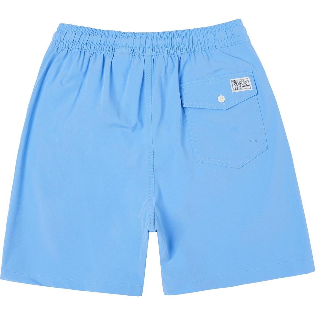 Polo Ralph Lauren Solid Color Pony Embroidered Elastic Waist Drawstring Casual Shorts Men shorts Light-Blue 710905989-001