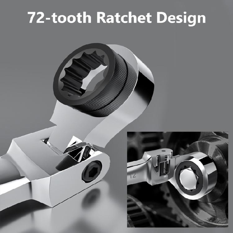 180 Degree Rotation Head Ratchets Spanner Double Head Design High Accurate Jaw Mirror Polish Alloy Steel Tool