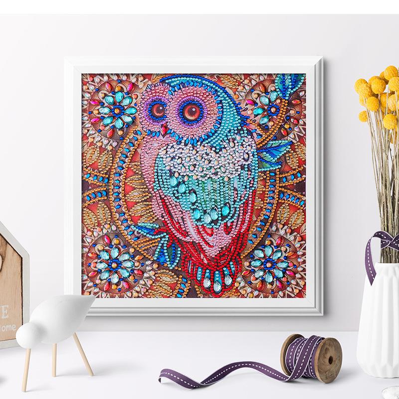 

2021 Cross-Border 5D Детский DIY Набор для алмазной живописи «Голова кошки и орел»