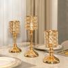 Decorative European Style Crystal Candle Holder Vintage Luxury Candlestick Romantic Shiny Tea Light Holder Wedding Decor