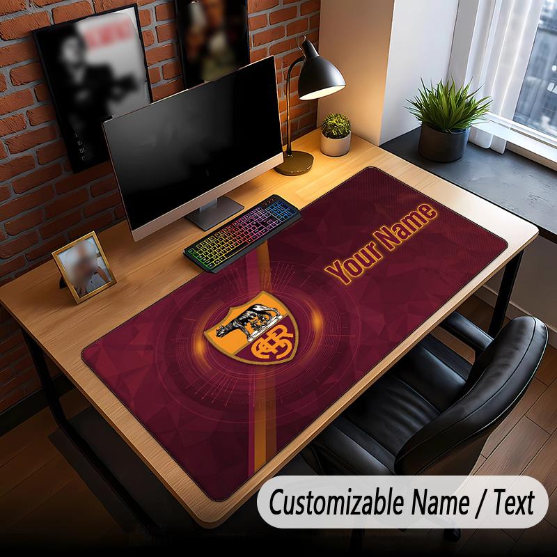 Large Mouse Pad AS Roma FC Print Custom Name Text Desk Mat for Office Gaming