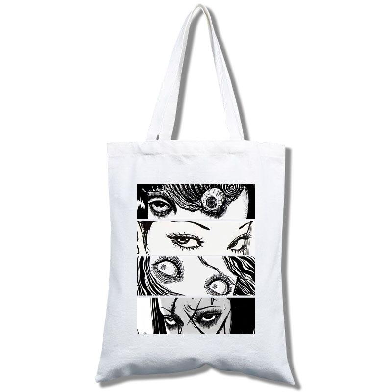 Tomie Junji Ito Bolso Tote Bolsa de Compras Portátil Grande para Mujer Bolso de Hombro Bolsa de Lona