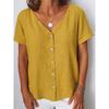 Blusas y Camisas Casuales de Moda para Mujer JPNTKY Estampado de Color Sólido Manga Corta Cuello en V