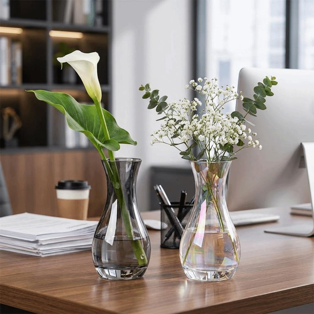 European Style Transparent Glass Vase Water Droplet Shape Bud Vase Flower Vase Tabletop