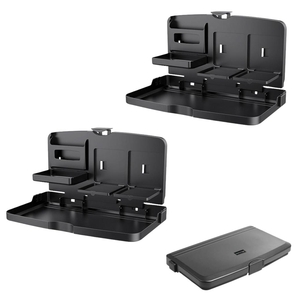 FALOFALO Car Rear Seat Set of Multifunctional Wide Table with Smartphone and Drink Holders Compact Table, 2, (x2), Foldable,