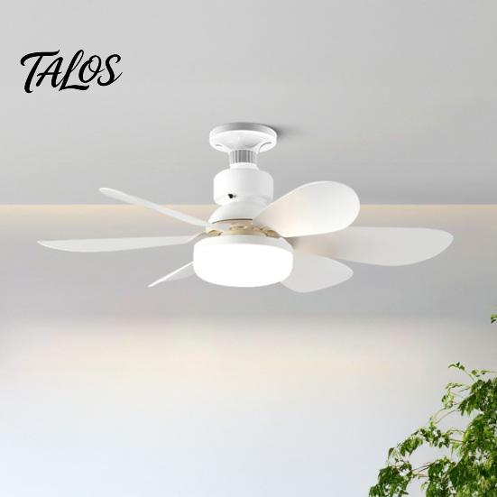 Ventilador de Teto Silencioso com Luz 42/52cm com Lâmpada LED, Soquete E27, 6 Pás, Controle Remoto 3 Cores Reguláveis para Quarto Cozinha Garagem Múltiplos