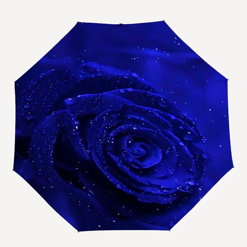 

1pc rose water umbrella with 8 iron ribs and a plastic handle, automatic opening and closing, and daily use.1048