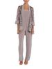 Abito da sera taglie forti da donna europeo e americano - Elegante completo pantalone con ricamo in pizzo pesante