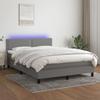 Vidaxl Letto Continentale Con Materasso, Tessuto Grigio Scuro, 140X190Cm