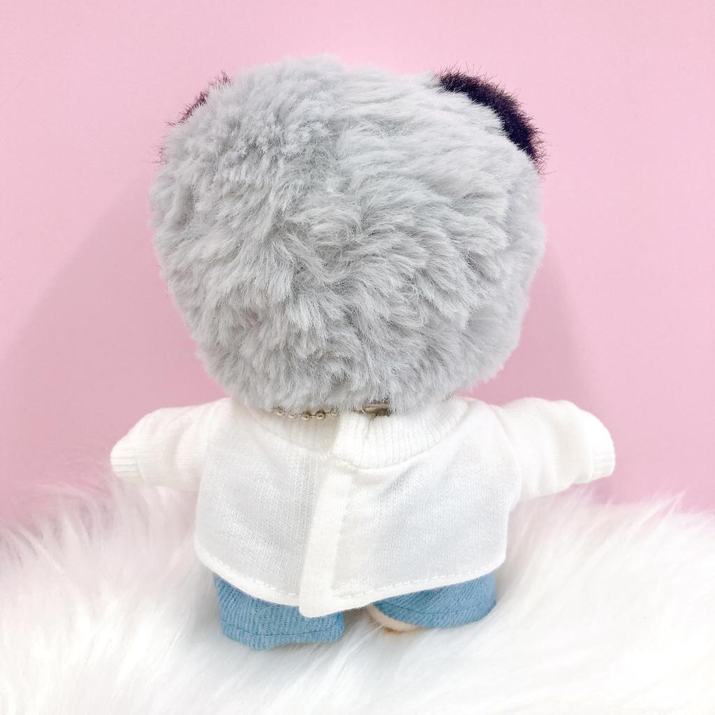 Heart T-shirt, Pants, and Necklace Set for 10cm Doll, White, Plush Toy, Kigurumi, Accessories, Otaku, Doll, Mascot, Kpopdoll Costume [Used]