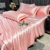 Blended Natural Mulberry Silk Bedding Set with Duvet Cover Bed Sheet Pillowcase High End Satin Single Double Queen King Bedsheet
