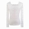 Lace Base Layer Women's Spring Autumn Beautiful Square Neck Inner Slim Fit Long Sleeve T-shirt Top