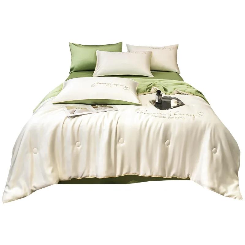 New Summer Series Washed Silk Embroidery Summer Quilt