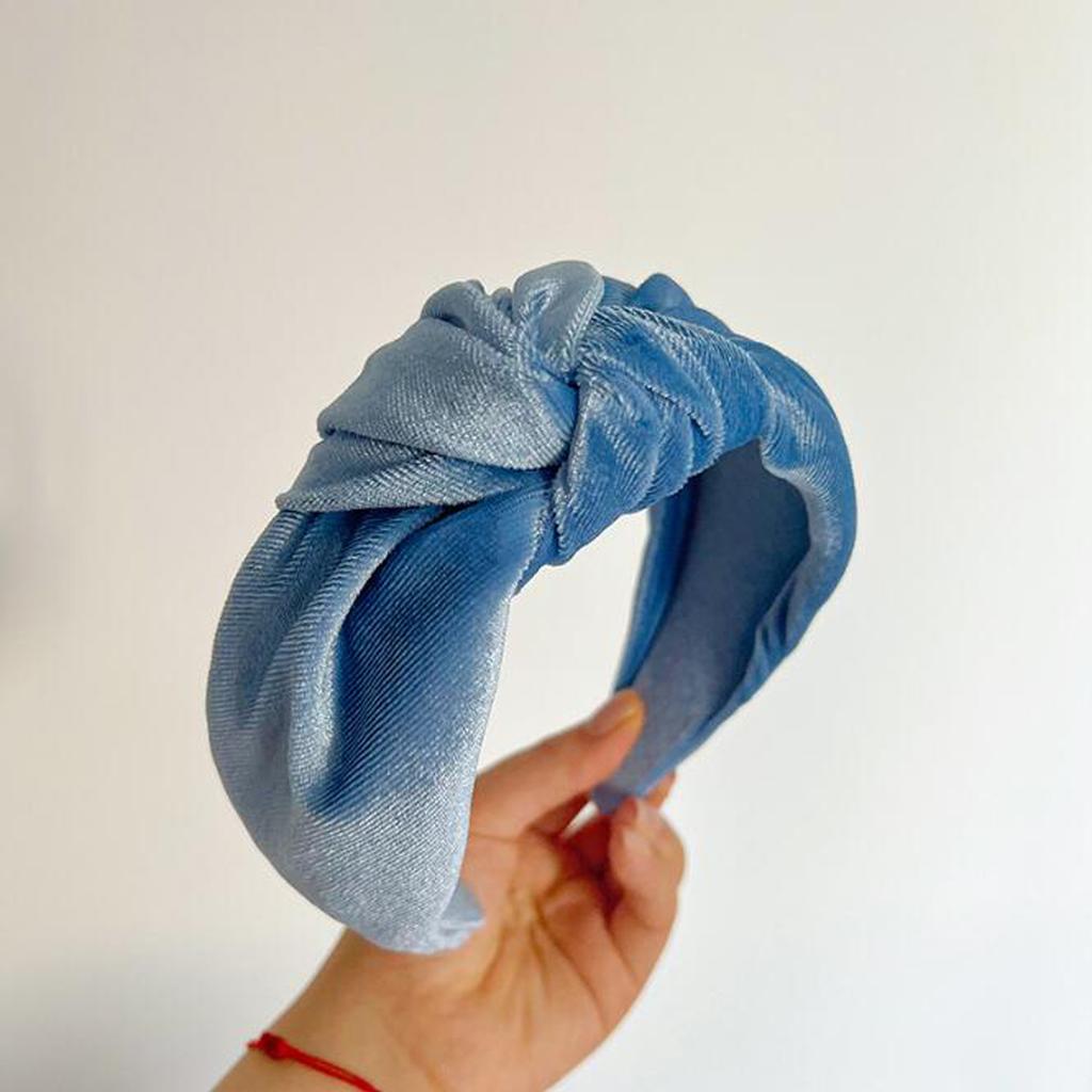 PROLY New Fashion Headband For Women Wide Side Warm Golden Velvet Hairband Center Knot Headwear Autumn Winter Hair Accessories