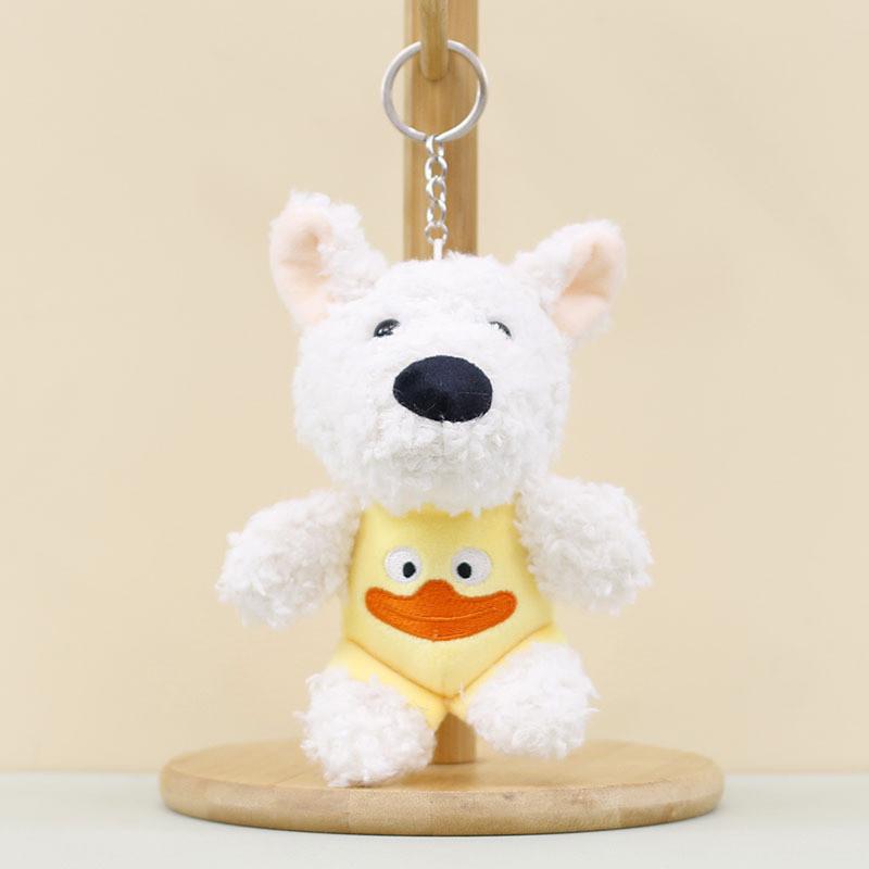 Adorable Fluffy West Highland Terrier Plush Toy Backpack Accessory In Pink