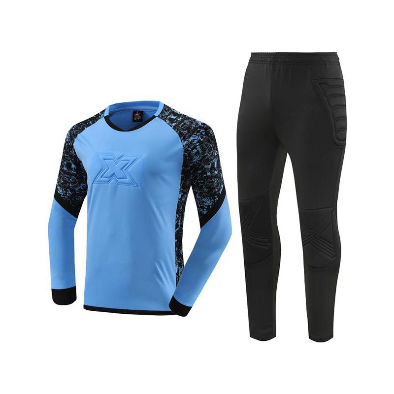 Kids Goalkeeper Uniform Boys Goalkeeper Jersey Doorkeepers Long Sleeve Sponge Protective Football Uniform For Children's