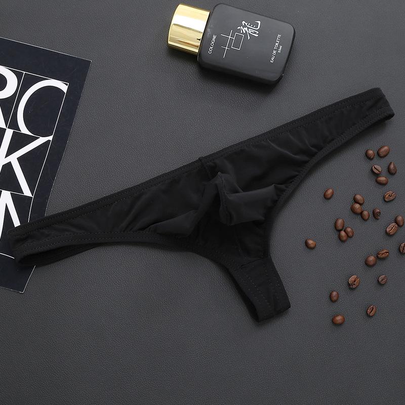 Pánské bezešvé tanga z ledového hedvábí s nízkým pasem