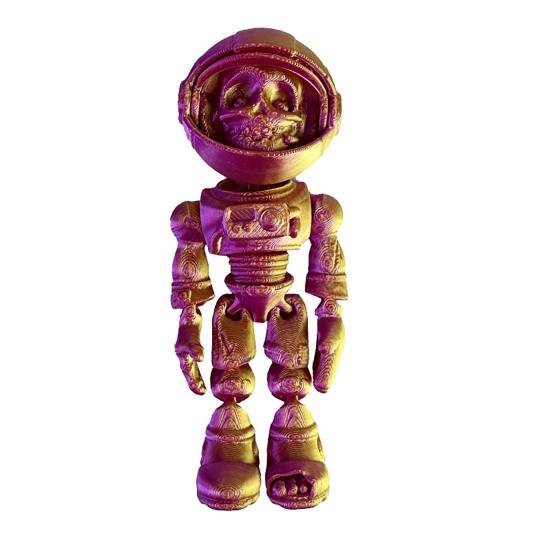 3D Printed Astronaut Skeleton Ornament Halloween Space Zombie Figurine Fidget Toy with Movable Joints Articulated Skeleton Model Decoration