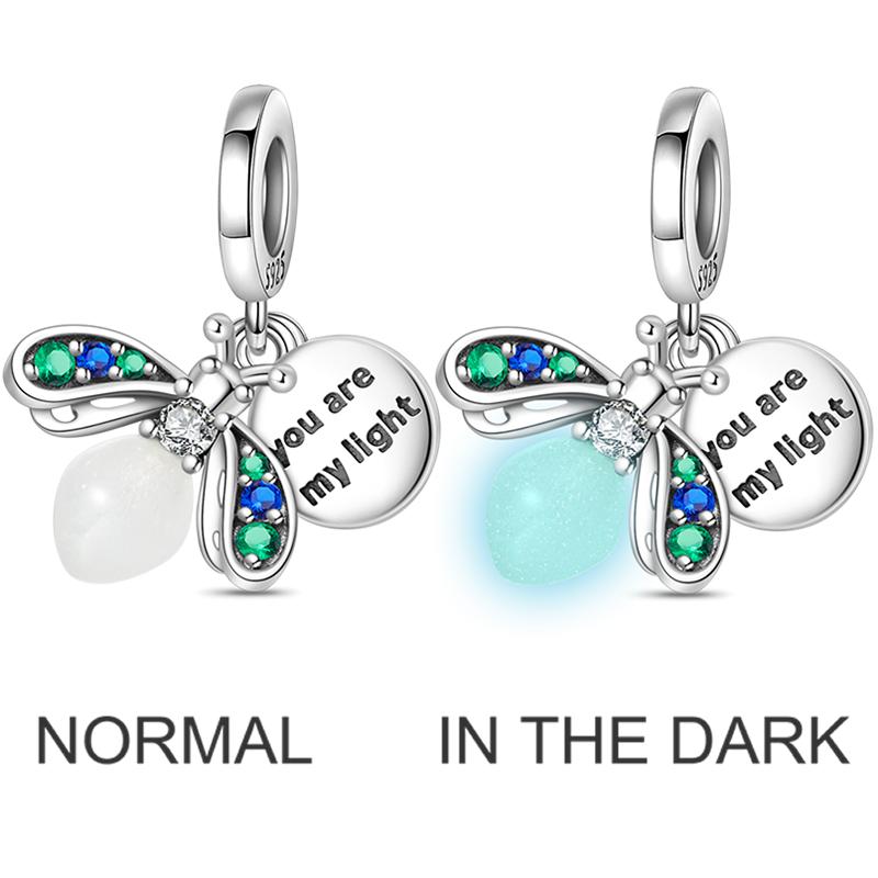 Copper Summer Night Firefly Charms Beads Chameleon Cooling Seaboat Dangle Fit Original Bangle Bracelet Diy Jewelry