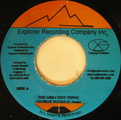 7 hüvelykes lemez GEORGE NOOKS - The Greatest Thing NONE Explorer Record Jamaica Reggae, Ska & Dub Használt