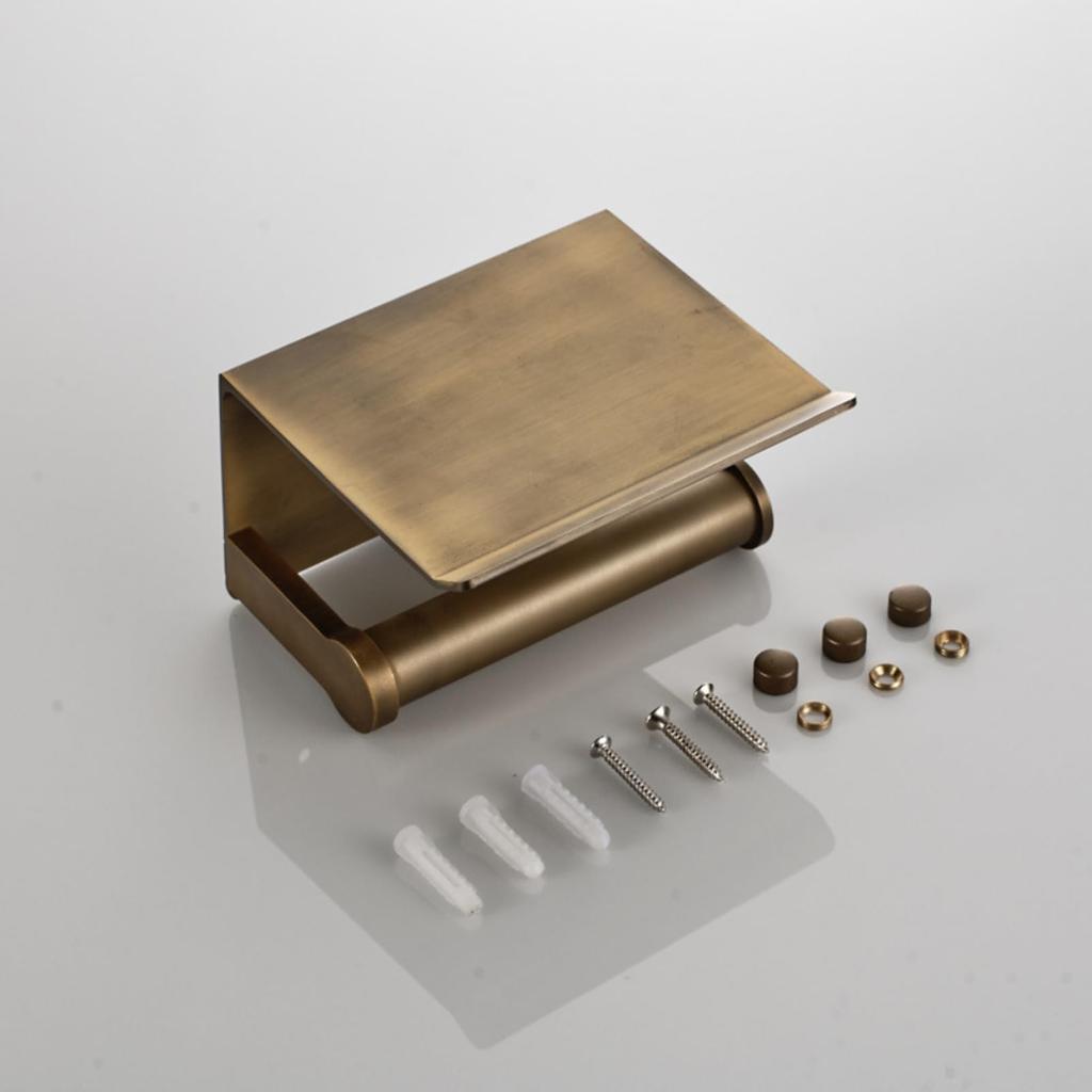 COZENTA Toilet Paper Holder, Antique Gold and Brass, Stylish