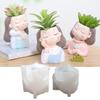 2×Head-Planter Silicone Mold Face Flower Pot Concrete Mold Face Statue Planter Mold Face Flower Vase Epoxy Casting Mold