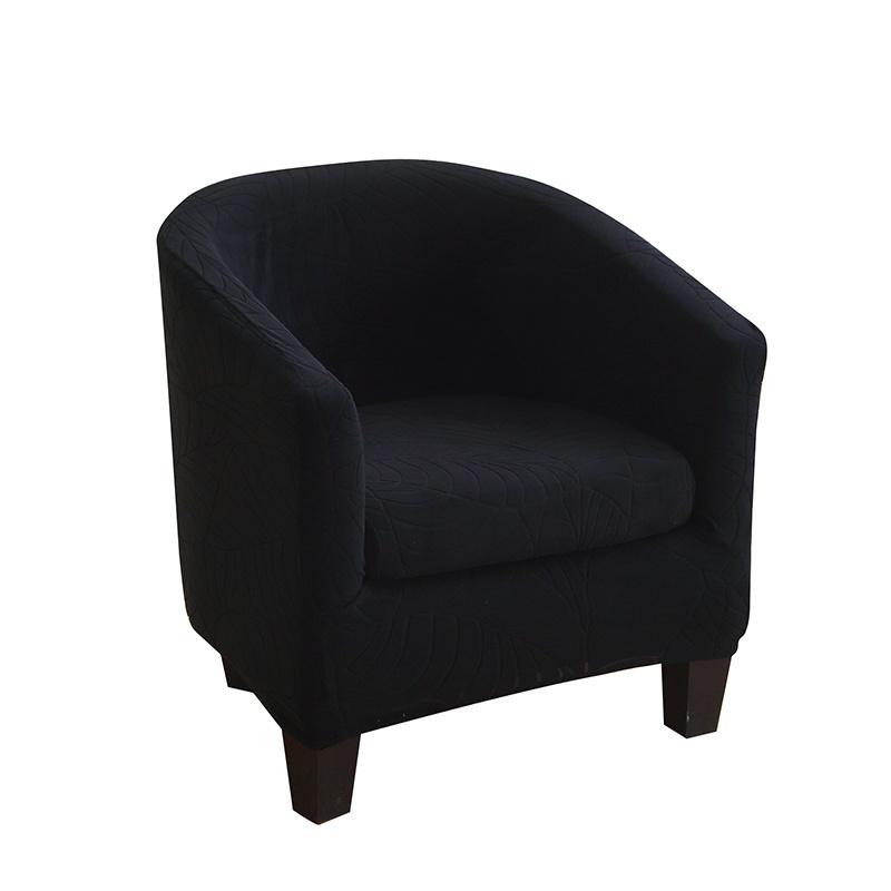Leaves Club Sofa Cover Solid Color Tub Chair Case Stretch Armchair Slipcovers All-Inclusive Single Couch Cushion Home