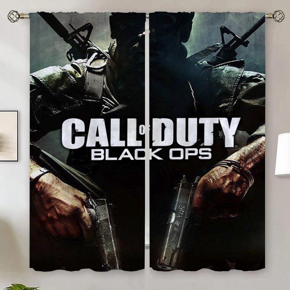 

Блекаут штори для віконних штор Салон 2 штуки Call of Duty Перегородка Вулична штора для прикраси вітальні Відтінки W132xH160cmx2pcs-CL