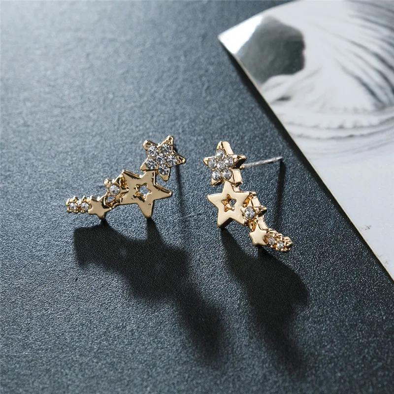 Shiny Star Stud Earrings for Women Elegant Zircon Rhinestone Mini Star Earrring Girls Party Birthday Fashion Zircon Gifts