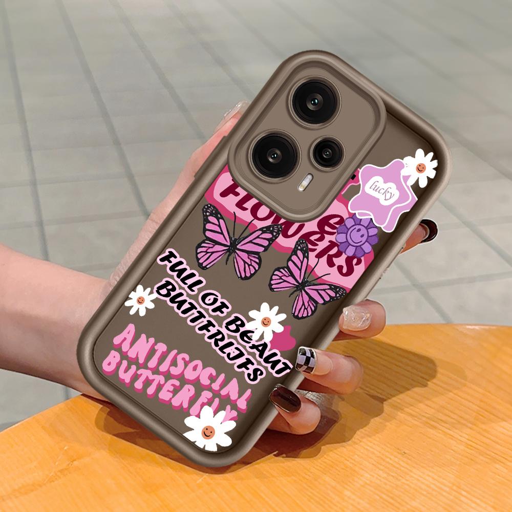 

Мягкий силиконовый квадратный чехол с рисунком лестницы для телефона, полное покрытие, противоударный защитный резиновый чехол для камеры для Xiaomi Redmi Redmi Note 12 5G коричневый