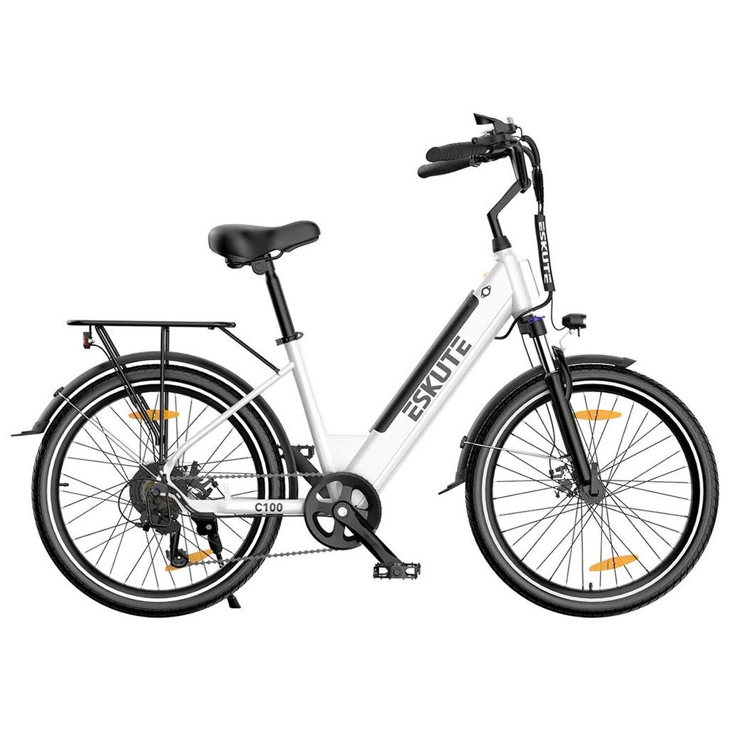 Elektrische Fiets ESKUTE 26" 250W Motor Stads E-bike 36V 13AH Topsnelheid 25Km/u 7 Versnellingen Max. Belasting 120Kg C100 Plus