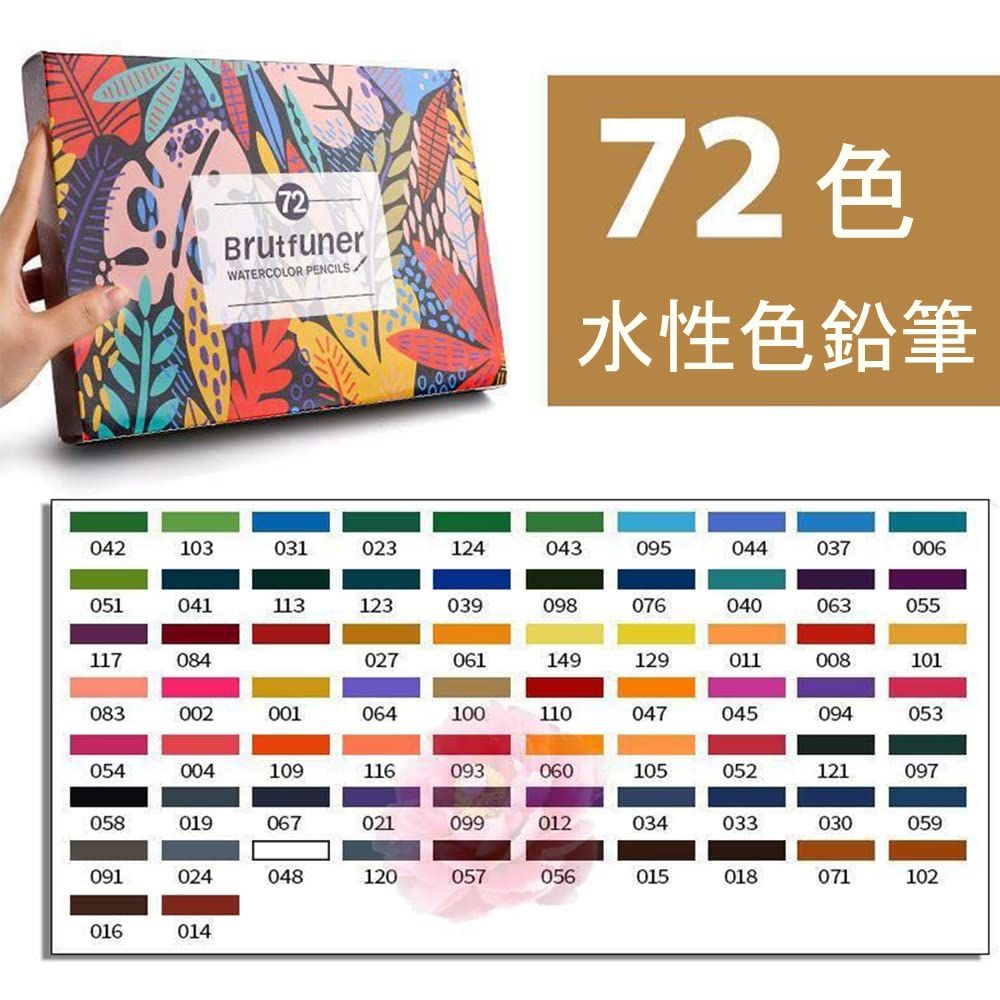 Roleness Watercolor Colored 72 Coloring Book Set for Kids and Professional Colored Brutfuner Color Storage Pencil Sharpener Included Pencils, Colors,