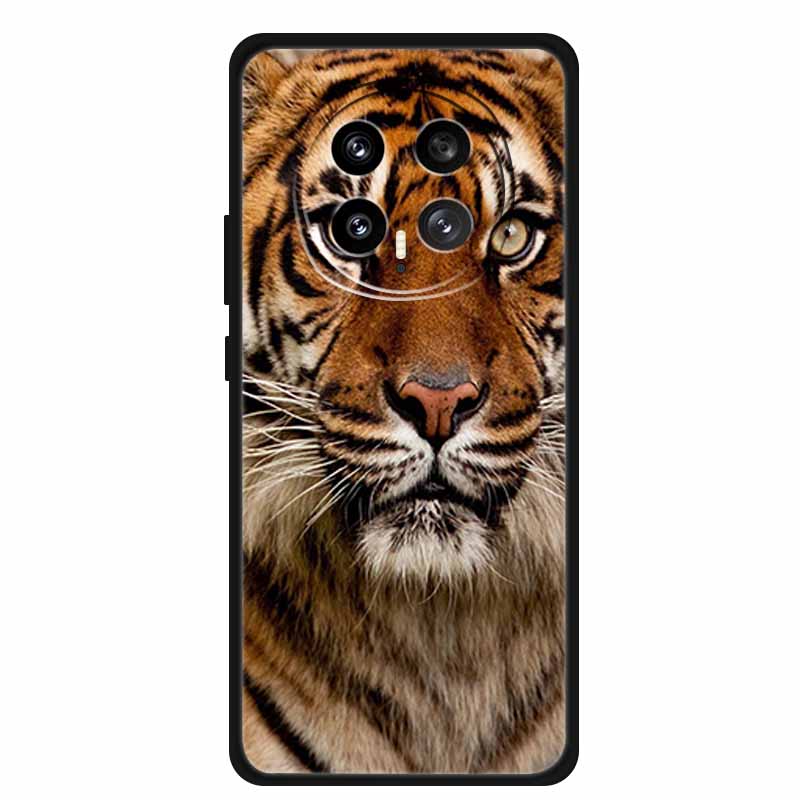 Mobile Phone Protective Case For Honor Magic8 5G Floral Painted Soft Black Silicone Back Cover For Honor Magic 8 2025 Case Funda