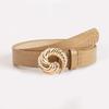 New Conch Texture Exquisite Crocodile Pattern Patent Leather Chic Women's Belt Fashionable European and American Business PU Women's Belt