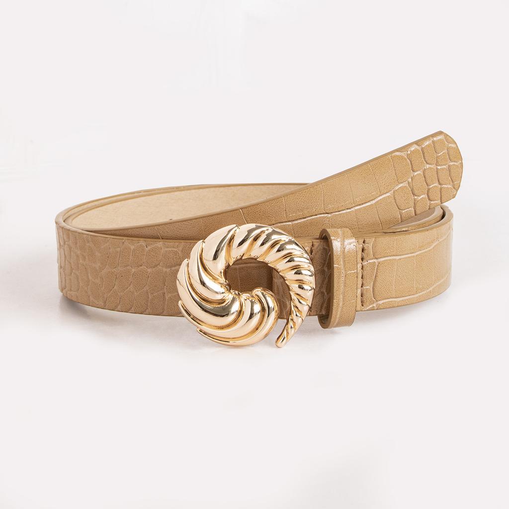 New Conch Texture Exquisite Crocodile Pattern Patent Leather Chic Women's Belt Fashionable European and American Business PU Women's Belt